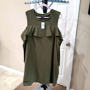 Crop Shoulders Sweatshirt Dress
